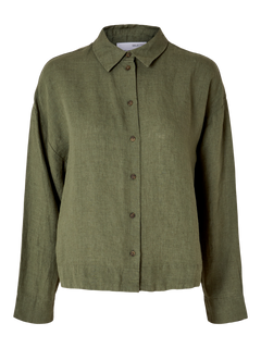 Linnie Ls Linen Shirt B - Olivine