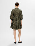 Allia 3/4 Short Shirt Broderi Dress B - Olivine