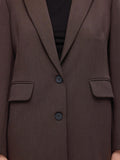 Rita Ls Relaxed Blazer - Coffee Bean Melange