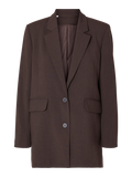 Rita Ls Relaxed Blazer - Coffee Bean Melange