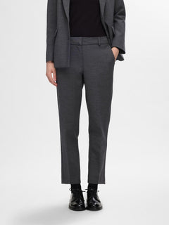 Rita-Ria Mw Crop Pant Dgm - Dark Grey Melange Melange