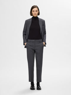 Rita-Ria Mw Crop Pant Dgm - Dark Grey Melange Melange