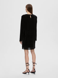 Kimmie Ls Glitter Dress - Black