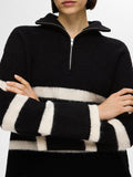 Maline Ls Knit Half Zip - Black Birch