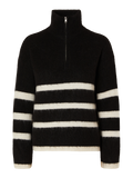 Maline Ls Knit Half Zip - Black Birch