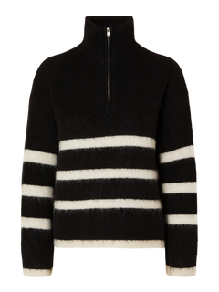 Maline LS Knit Half Zip - Black Birch