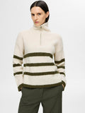 Maline Ls Knit Half Zip - Birch Kalamata