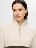 Maline Ls Knit Half Zip - Birch Kalamata