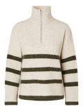 Maline Ls Knit Half Zip - Birch Kalamata