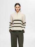 Maline Ls Knit Half Zip - Birch Kalamata