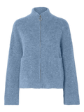 Sia Ras Ls Knit Zipper Cardigan - Endless Sky Melange