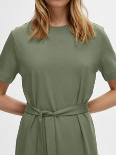Essential Ss Ankle Tee Dress - Olivine