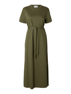 Essential Ss Ankle Tee Dress - Olivine