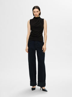Marwa Sl High Neck Top - Black