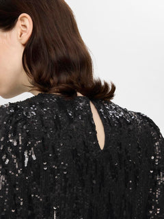 Ari-Colyn Ls Short Sequins Dress - Black