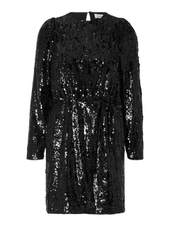 Ari-Colyn Ls Short Sequins Dress - Black