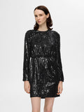 Ari-Colyn Ls Short Sequins Dress - Black