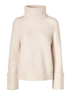 Sia Ras LS Knit High Neck - Birch Melange