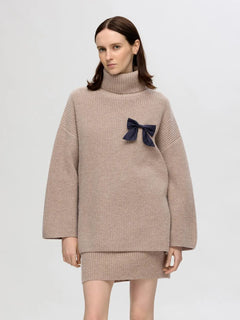 Mary Ls Long Knit Roll Neck - Irish Cream