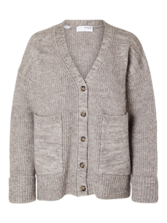 Alva Ls Knit Cardigan - Steel Gray Birch
