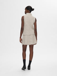 Emili Sl Knit High Neck Top - Dove Birch