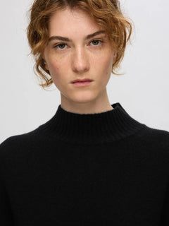 Cille Cashmere Blend High Neck - Black