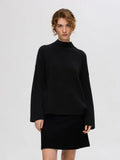 Cille Cashmere Blend High Neck - Black