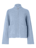 Sia Ras Ls Knit Zipper Cardigan - Cashmere Blue Melange
