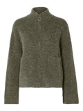 Sia Ras Ls Knit Zipper Cardigan - Kalamata  Melange