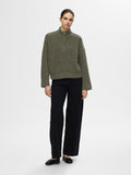 Sia Ras Ls Knit Zipper Cardigan - Kalamata  Melange