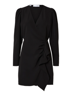 Sine Ls Short Ruffle Dress - Black