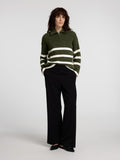 Maline Ls Knit Half Zip - Kalamata  Birch