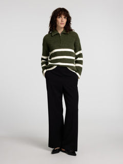 Maline Ls Knit Half Zip - Kalamata  Birch