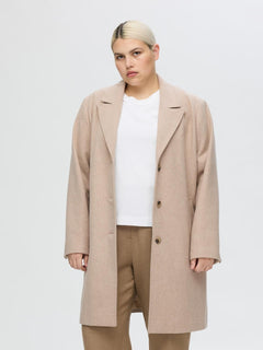 New Alma Wool Coat - Sandshell Melange