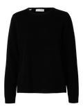 Manila Ls Knit Cashmere O-Neck - Black