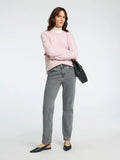 Lulu Ls Knit O-Neck B Noos - Bleached Mauve Melange