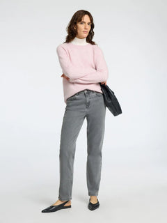 Lulu Ls Knit O-Neck B Noos - Bleached Mauve Melange