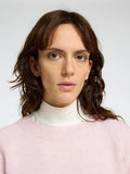 Lulu Ls Knit O-Neck B Noos - Bleached Mauve Melange