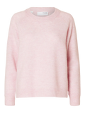 Lulu Ls Knit O-Neck B Noos - Bleached Mauve Melange