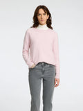 Lulu Ls Knit O-Neck B Noos - Bleached Mauve Melange