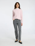 Lulu Ls Knit O-Neck B Noos - Bleached Mauve Melange