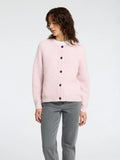 Lulu Ls Knit Short Cardigan B Noos - Bleached Mauve Melange