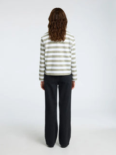 Essential Ls Striped Boxy Tee - Vetiver Bright Wide - Wide