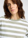 Essential Ls Striped Boxy Tee - Vetiver Bright Wide - Wide