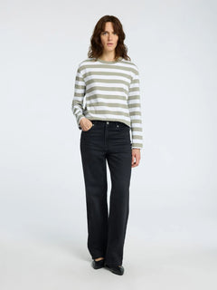 Essential Ls Striped Boxy Tee - Vetiver Bright Wide - Wide