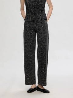 Marley-Merle Hw Wide Jeans - Black Washed