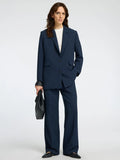 Rita Ls Relaxed Blazer Pin Stri Noos - Dark Sapphire Pin Stripe