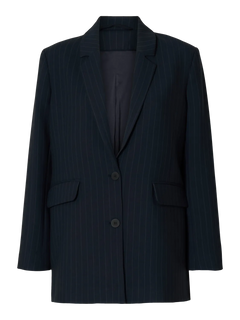 Rita Ls Relaxed Blazer Pin Stri Noos - Dark Sapphire Pin Stripe