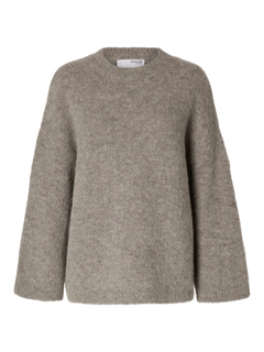 Gabella Ls Knit O-Neck Camp - Steel Gray