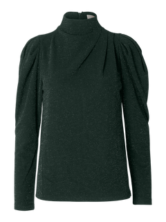 Marwa Ls High Neck Top - Scarab
